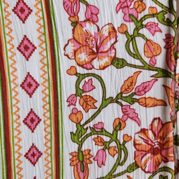 Japna Boho Floral Tiered Midi Dress Size S - 100% Viscose India Print LS - Picture 7 of 10